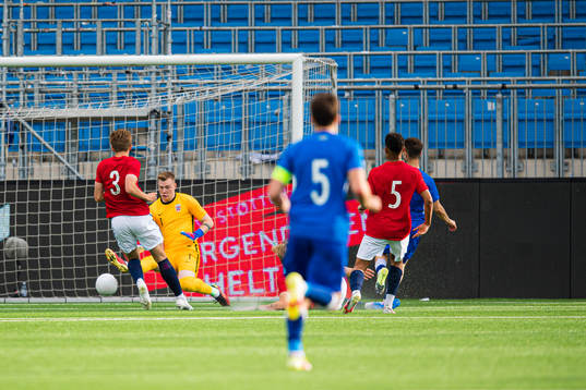 Ildar Alekperov of Azerbaijan scores the 1-1 goal