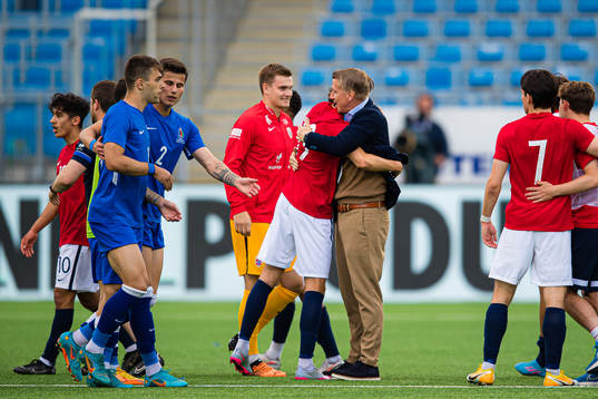 Jørgen Strand Larsen and Leif Gunnar Smerud, head coach of