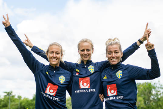 Emma Kullberg, Amanda Ilestedt and Linda Sembrant pose for