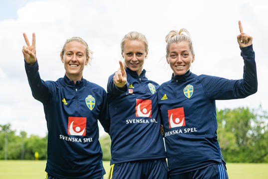 Emma Kullberg, Amanda Ilestedt and Linda Sembrant pose for