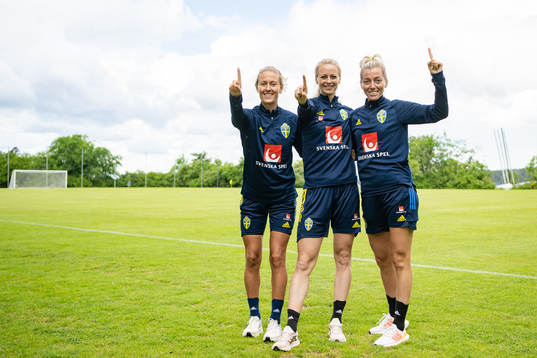 Emma Kullberg, Amanda Ilestedt and Linda Sembrant pose for