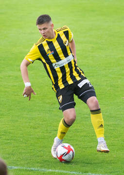 IFK Hässleholms Victor Ahlgren i matchen i DM mellan IFK