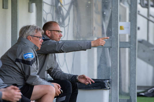 Halmstads Manager Magnus laglund och tränare Johan