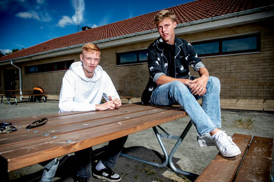 Hugo Larsson och Lukas Björklund på Sandskogens