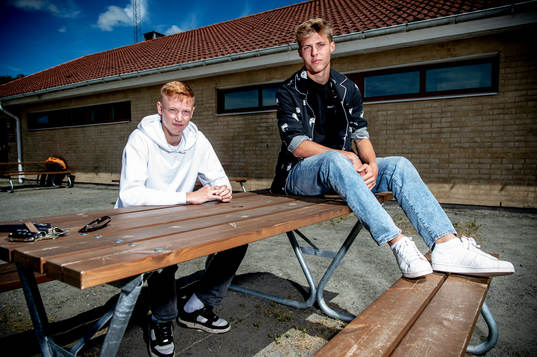 Hugo Larsson och Lukas Björklund på Sandskogens