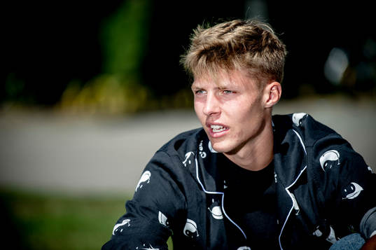 Lukas Björklund på Sandskogens idrottsplats
