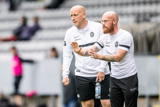 Landskronas tränare Billy Magnusson och assisterande