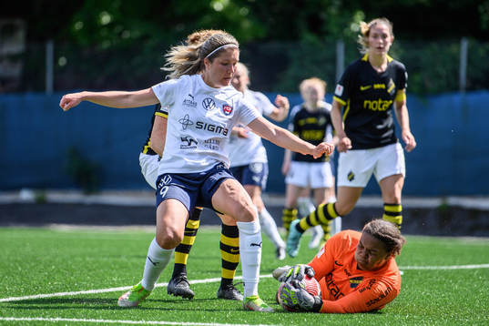 FC Rosengårds Loreta Kullashi och AIKs målvakt Serina