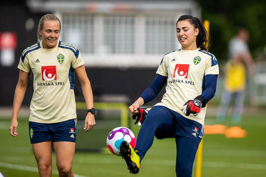 Goalkeeper Zecira Musovic of the Swedish women's national