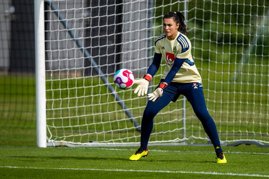 Goalkeeper Zecira Musovic of the Swedish women's national