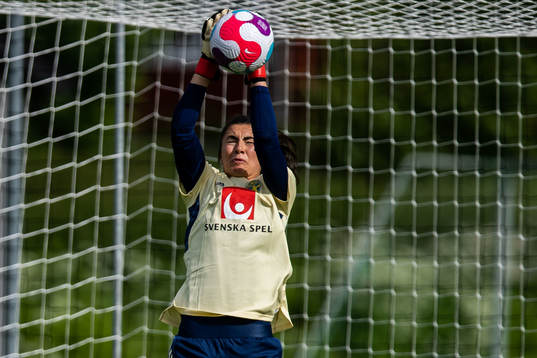 Goalkeeper Zecira Musovic of the Swedish women's national
