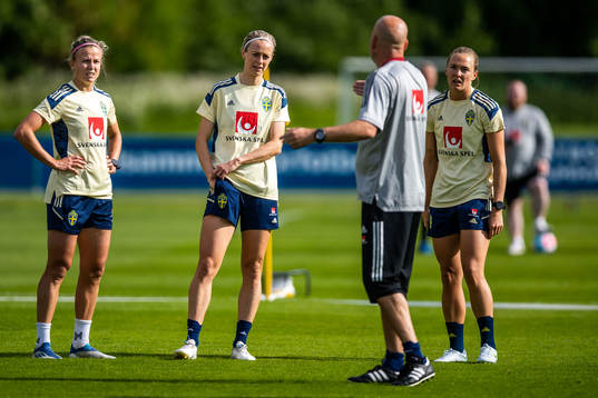 Hanna Glas, Amanda Ilestedt and Magdalena Eriksson of the