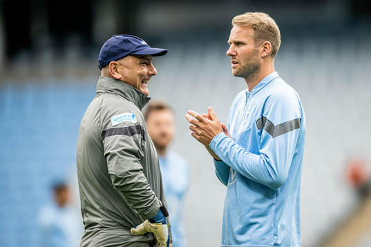Malmö FFs målvaktstränare Jonnie Fedel och Ola Toivonen