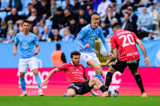 Trelleborgs Herman Hallberg och Malmö FFs Hugo Larsson