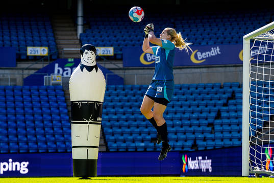 Goalkeeper Guro Pettersen of the Norwegian women's national