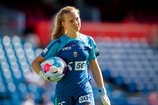 Goalkeeper Sunniva Skoglund of the Norwegian women's