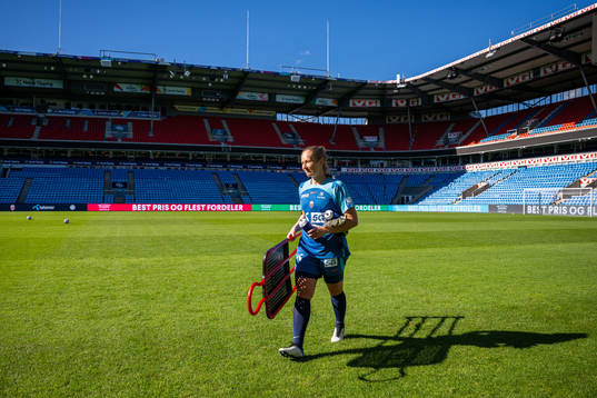 Goalkeeper Aurora Mikalsen of the Norwegian women's