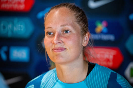 Goalkeeper Aurora Mikalsen of the Norwegian women's