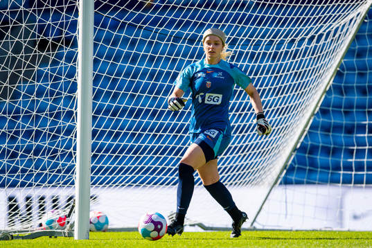 Goalkeeper Guro Pettersen of the Norwegian women's national