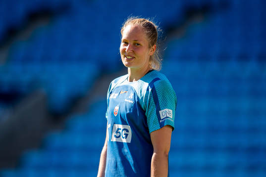 Goalkeeper Aurora Mikalsen of the Norwegian women's