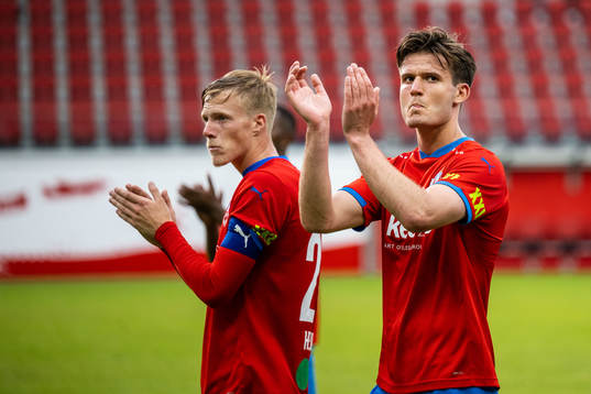 Helsingborgs Emil Hellman och Wilhelm Loeper jublar