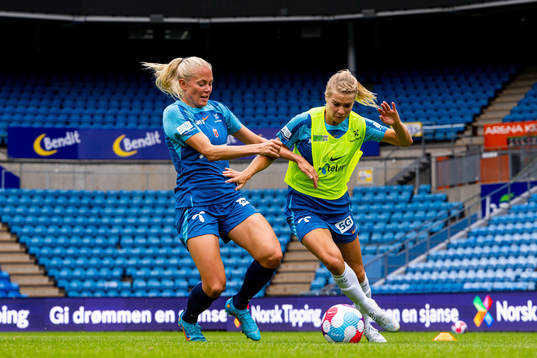 Guro Bergsvand and Ada Hegerberg of the Norwegian women's