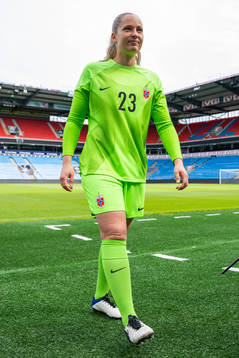 Goalkeeper Aurora Mikalsen of the Norwegian women's