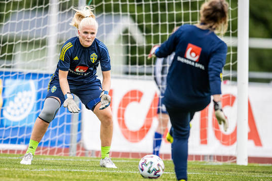 Goalkeeper Emma Holmgren of Sweden
