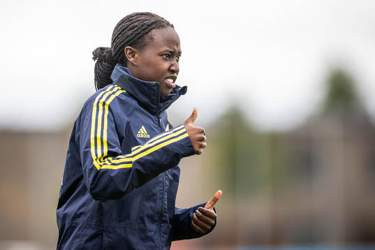 Goalkeeper Angel Mukasa of Sweden