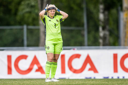 Goalkeeper Emma Holmgren of Sweden