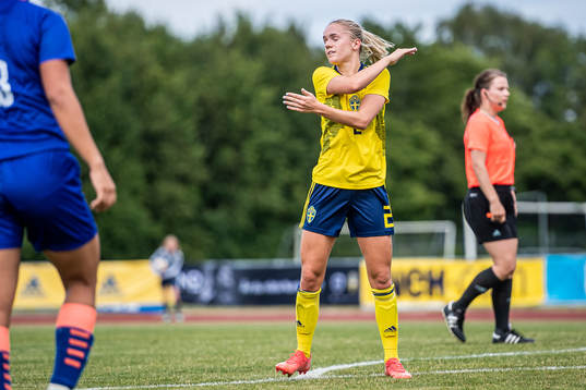 Hanna Lundkvist of Sweden looks dejected