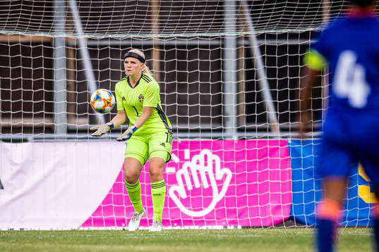 Goalkeeper Emma Holmgren of Sweden