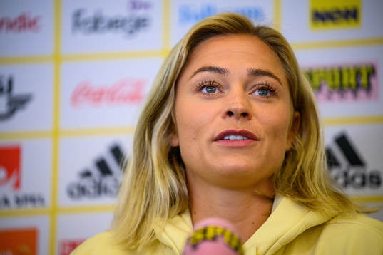 Fridolina Rolfö is interviewed by the media