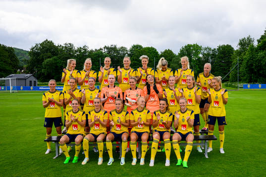 The women's national football team of Sweden records a