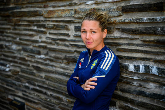 Goalkeeper Jennifer Falk poses for a portrait