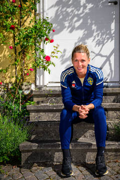 Goalkeeper Jennifer Falk poses for a portrait
