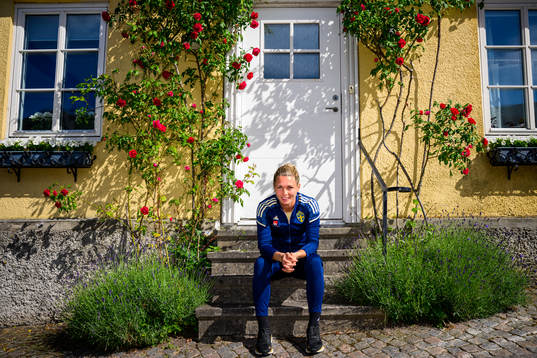 Goalkeeper Jennifer Falk poses for a portrait