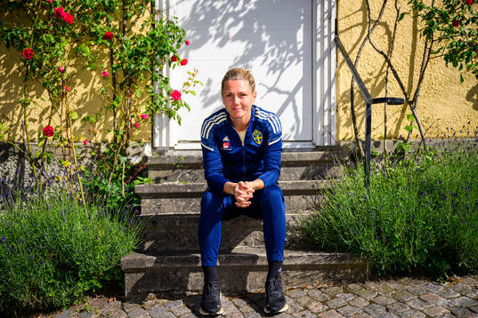 Goalkeeper Jennifer Falk poses for a portrait