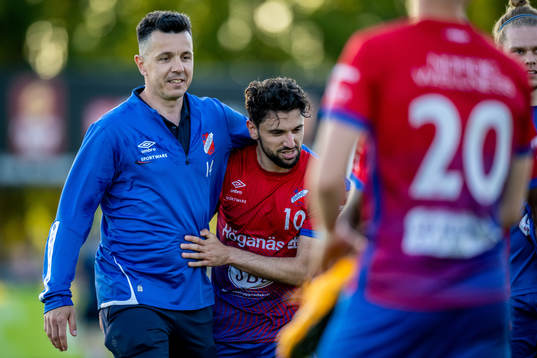 Höganäs Zlatko Sarajlic och Radwan Shaker jublar