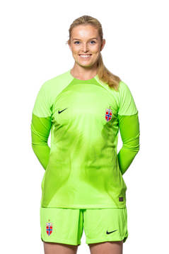 Goalkeeper Guro Pettersen of the Norwegian women’s