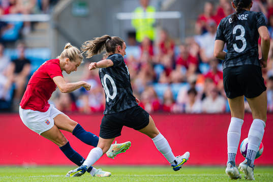 Ada Martine Stolsmo Hegerberg of Norway scores the 1-0 goal
