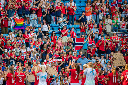 Spectators in the stands celebrates