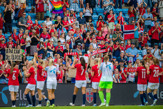 Spectators in the stands celebrates