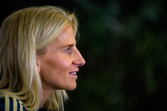 Sofia Jakobsson is interviewed by the media