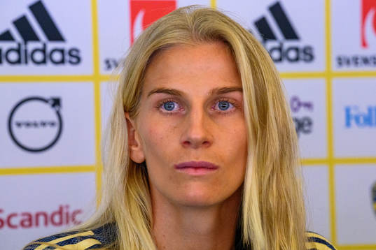 Sofia Jakobsson is interviewed by the media