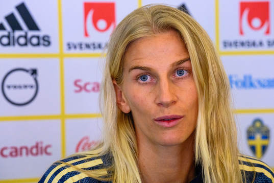 Sofia Jakobsson is interviewed by the media