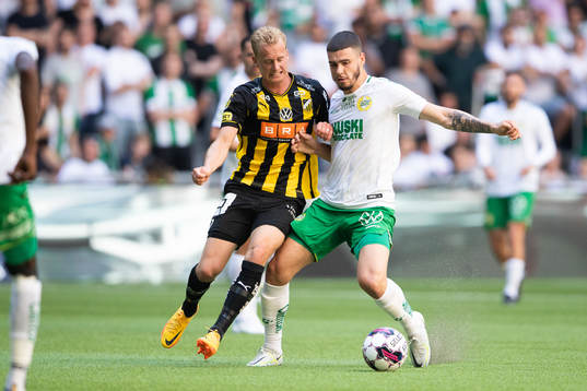 Häckens Gustav Berggren och Hammarbys Edvin Kurtulus