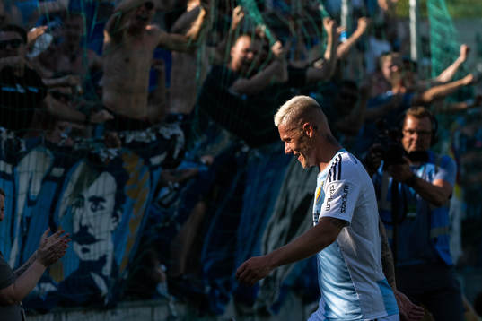 Djurgårdens Victor Edvardsen jublar
