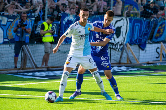 Djurgårdens Haris Radetinac och Sundsvalls Anton Eriksson