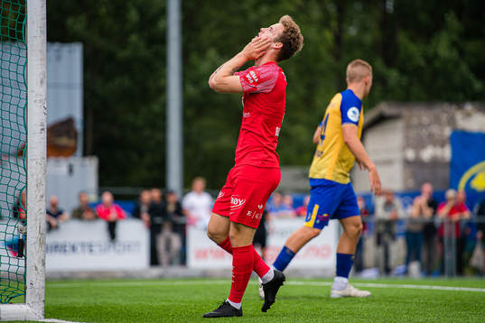 Ole Didrik Blomberg of Brann looks dejected